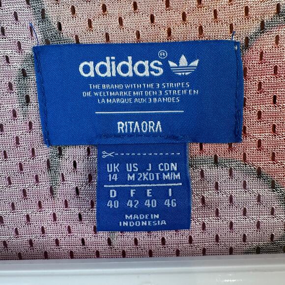 Adidas Originals Rita Ora Dragon Crop Top M‎ Red White Mesh Embroidered Logo - Picture 6 of 8